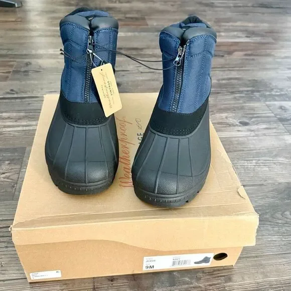 Weatherproof Vintage Men's Weather Jessie Front-Zip Hiker Boots Navy Size 9 New